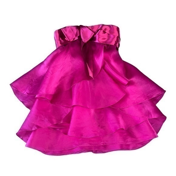 Marchesa-Tiered-ruffle Strapless Gown - Picture 1 of 7